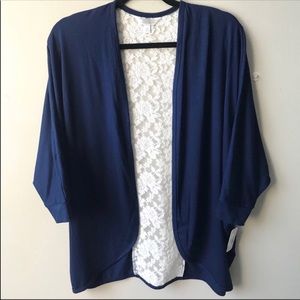 Navy Blue Quarter Sleeve Cover Up
